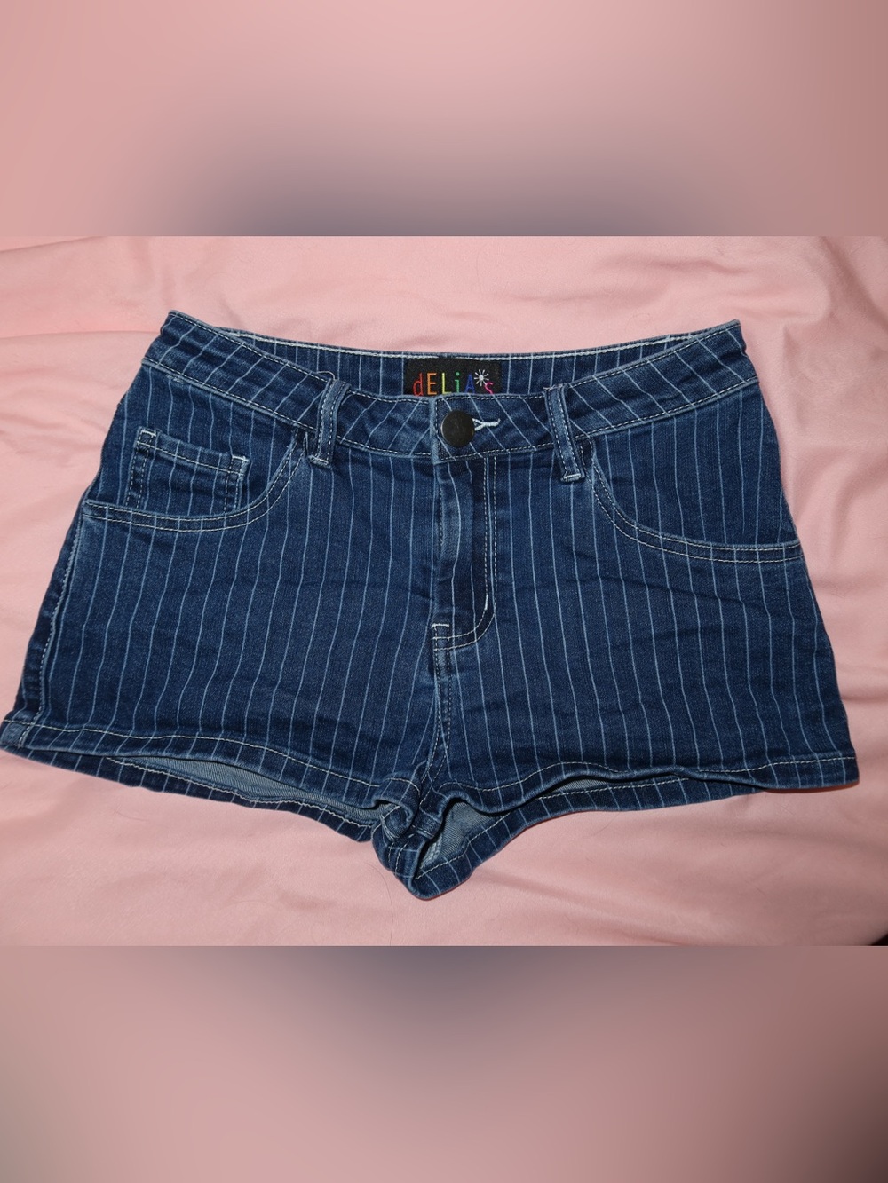 dELiA*s Blue Pinstripe Denim Shorts